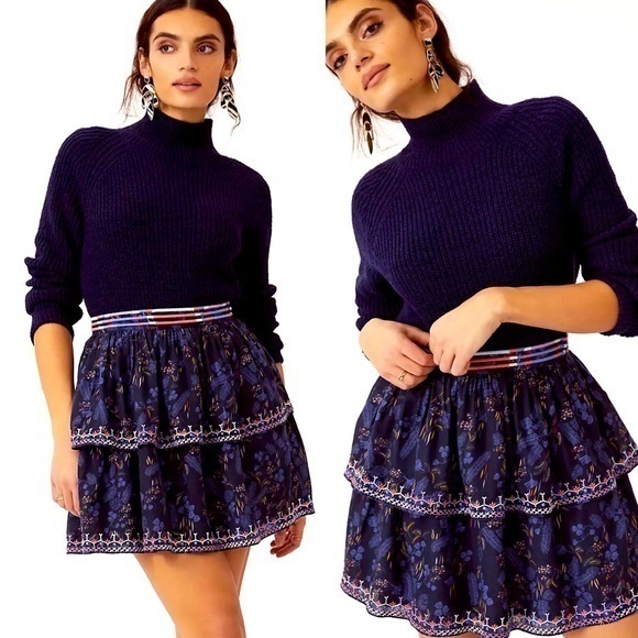 Anthropologie Dresses & Skirts - Anthropologie Let Me Be Tiered Boho Mini Skirt, size XS NWT